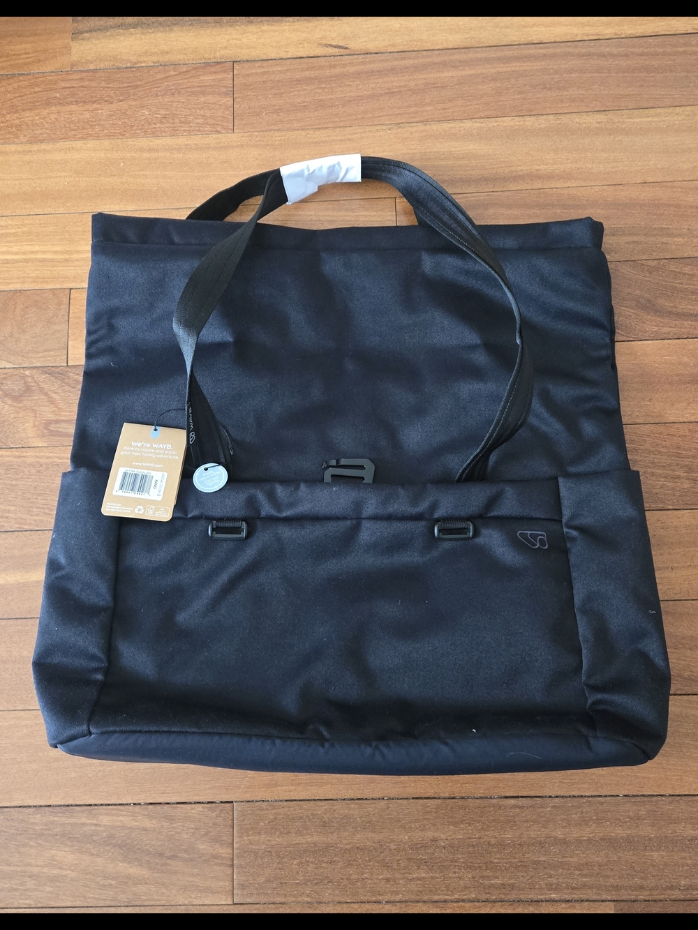 Black Tote/ Diaper Bag by WAYB - Durable Everyday Carry